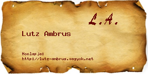 Lutz Ambrus névjegykártya